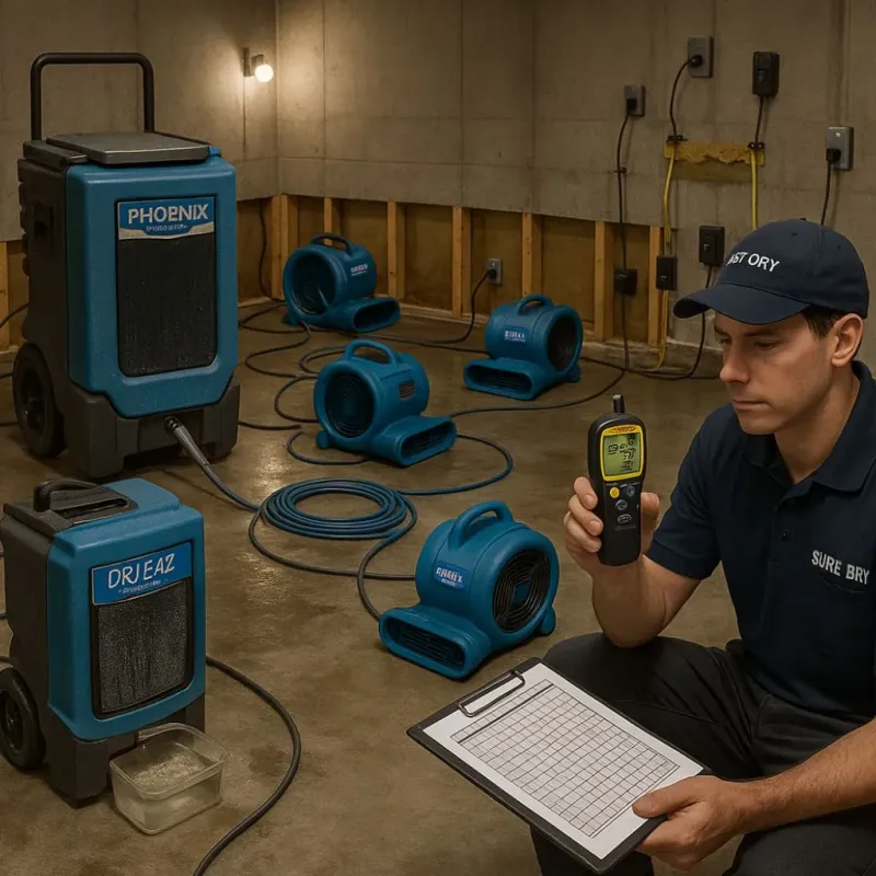 Structural Drying and Dehumidification process in Worthington, MN